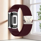 Bracelet tressé pour montre Fitbit Charge 5, Charge 6 bordeau