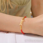 Triple Moon Braided Bracelet Witchcraft Wiccan Red Chain