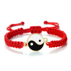 Red and Gold Yin Yang Braided Bracelet