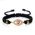 Braided Zircon Turkish Evil Eye Bracelet black gold