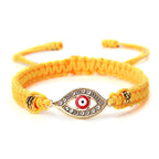 Braided Zircon Turkish Evil Eye Bracelet yellow gold