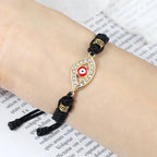 Braided Zircon Turkish Evil Eye Bracelet black silver