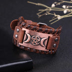 Triple Moon Leather Bracelet Wiccan Witchcraft 11