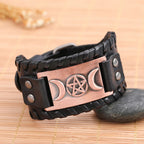 Triple Moon Leather Bracelet Wiccan Witchcraft 8