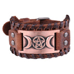 Triple Moon Leather Bracelet Wiccan Witchcraft 11