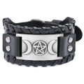 Triple Moon Leather Bracelet Wiccan Witchcraft 6