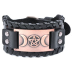 Triple Moon Leather Bracelet Wiccan Witchcraft 8