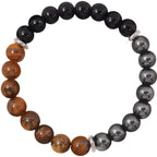 Triple Protection Bracelet Tiger Eye Tourmaline and Hematite