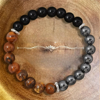 Triple Protection Bracelet Tiger Eye Tourmaline and Hematite