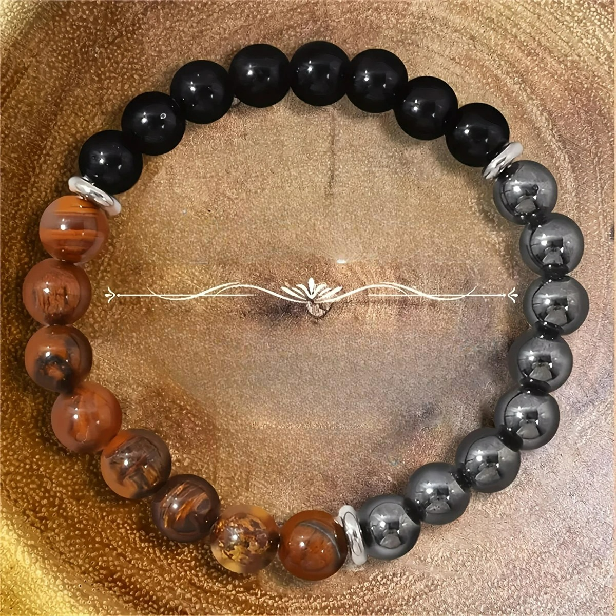 Triple Protection Bracelet Tiger Eye Tourmaline and Hematite