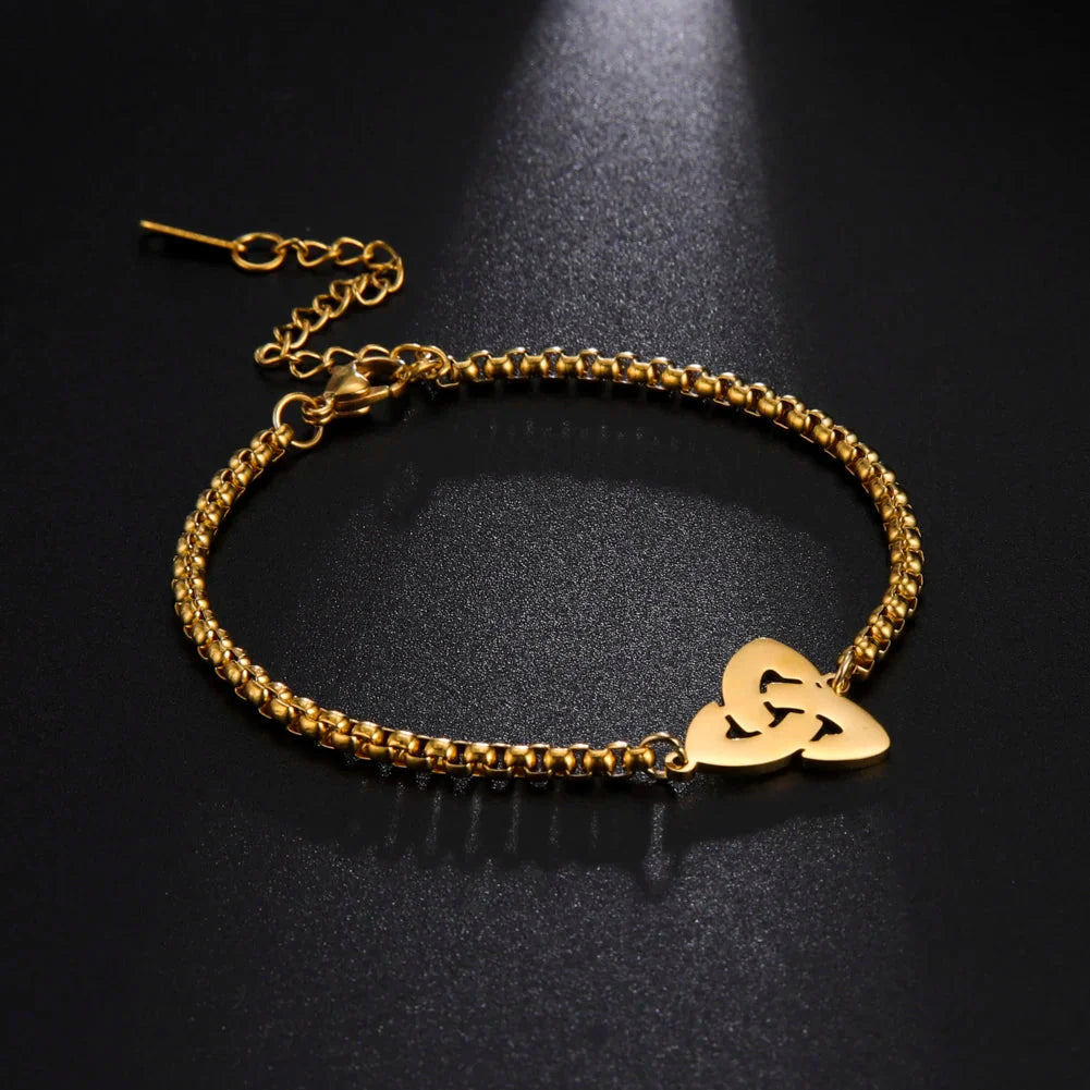 Triquetra Trinity Knot Irish Gold Bracelet