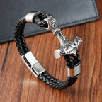 Bracelet torsadé noir ancre