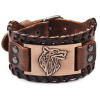 Rose gold Viking Fenrir Wolf Bracelet