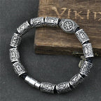 Viking Celtic Runes silver bracelet