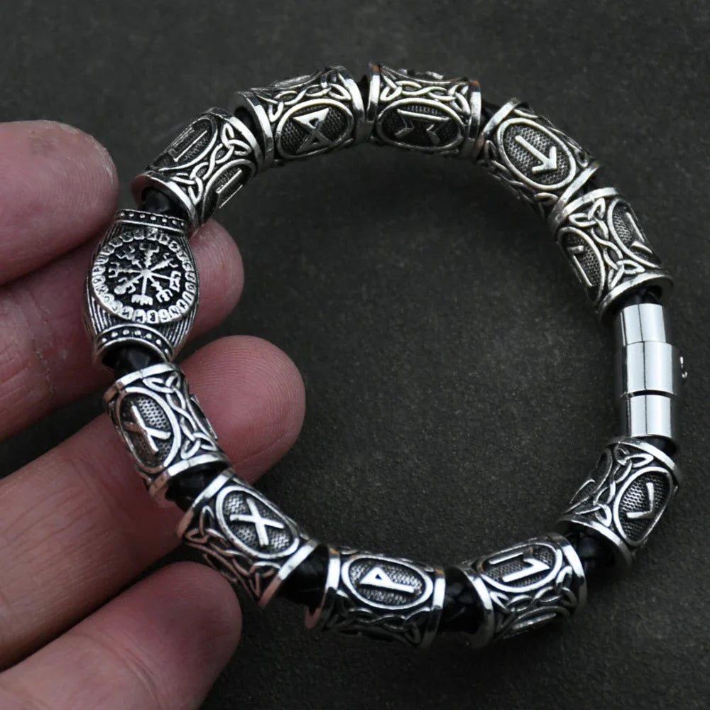 Viking Celtic Runes silver bracelet