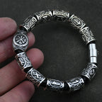 Viking Celtic Runes silver bracelet