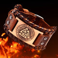 Bracelet Viking Valknut marron