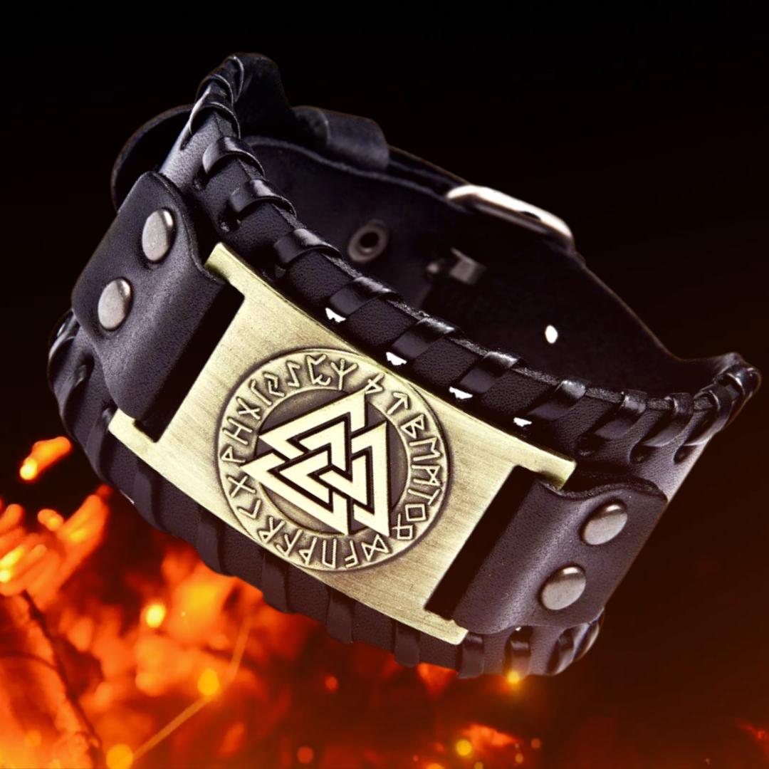 Black Viking Valknut Bracelet