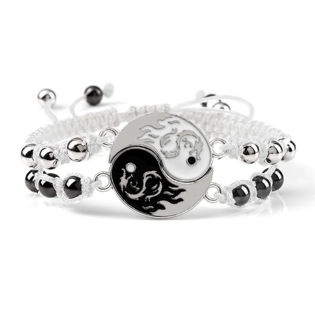 Yin Yang Separable Bracelet Couple Best Friends Man Woman 