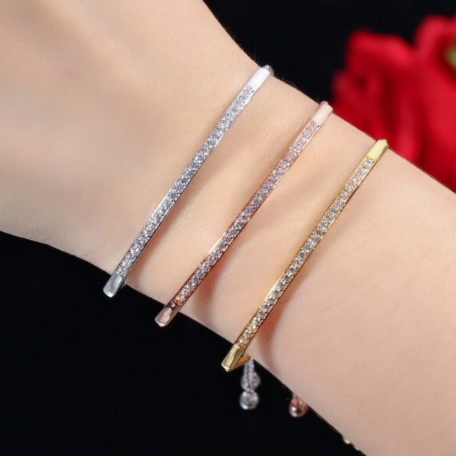 Bracelet Zircon Femme Gourmette