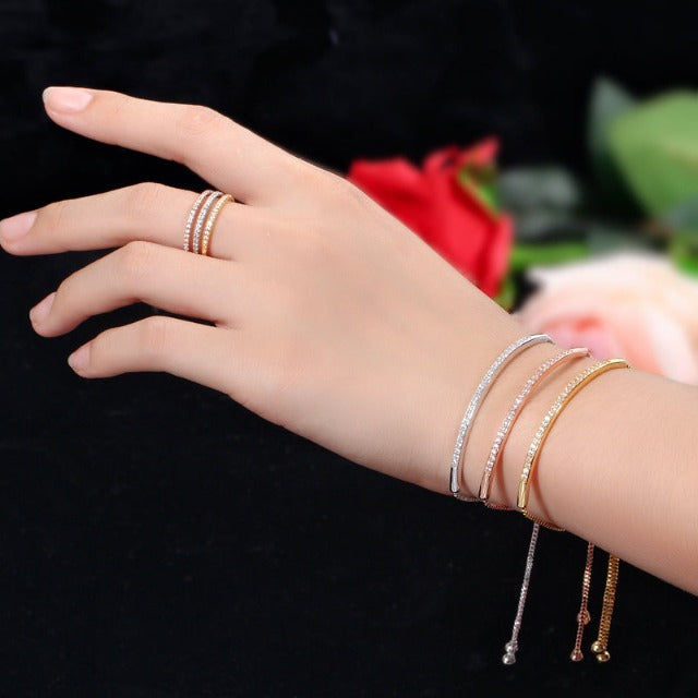 Bracelet Zircon Femme Gourmette