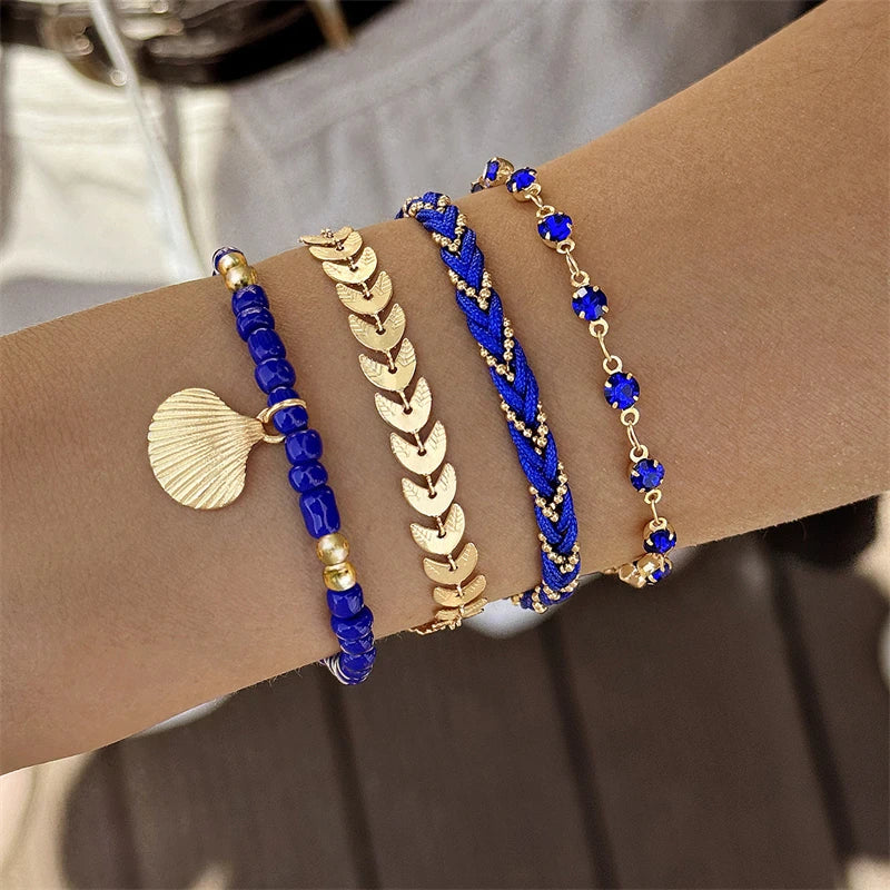Blue Bohemian Style Bracelets