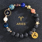 Lava Stone Bracelets 12 Constellations Zodiac Astrological Signs Aries