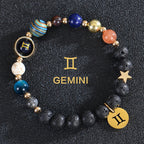 Lava Stone Bracelets 12 Constellations Zodiac Astrological Signs Gemini