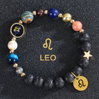 Lava Stone Bracelets 12 Constellations Zodiac Astrological Signs Leo
