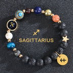 Lava Stone Bracelets 12 Constellations Zodiac Astrological Signs Sagittarius