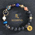 Lava Stone Bracelets 12 Constellations Zodiac Astrological Signs Scorpio