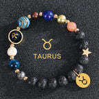 Lava Stone Bracelets 12 Constellations Zodiac Astrological Signs Taurus