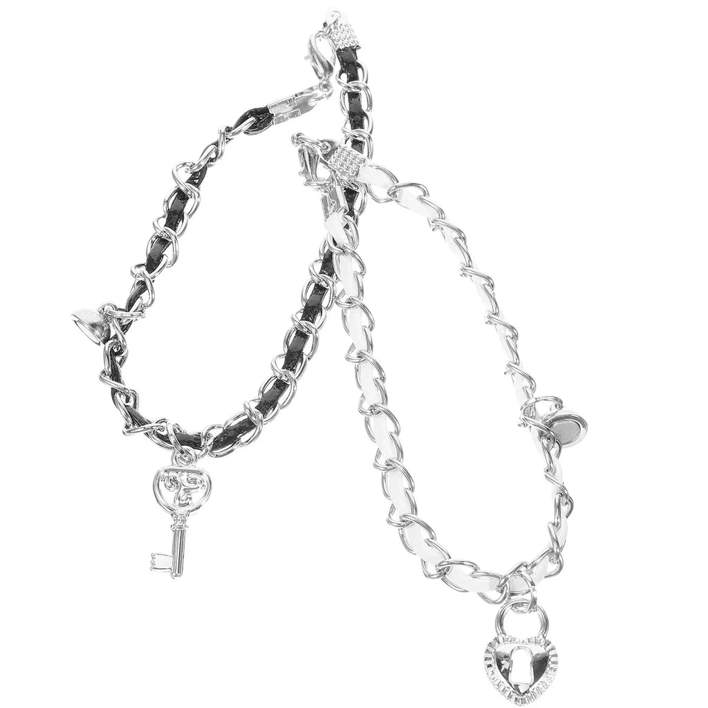 Bracelets pour couple clef et cadenas