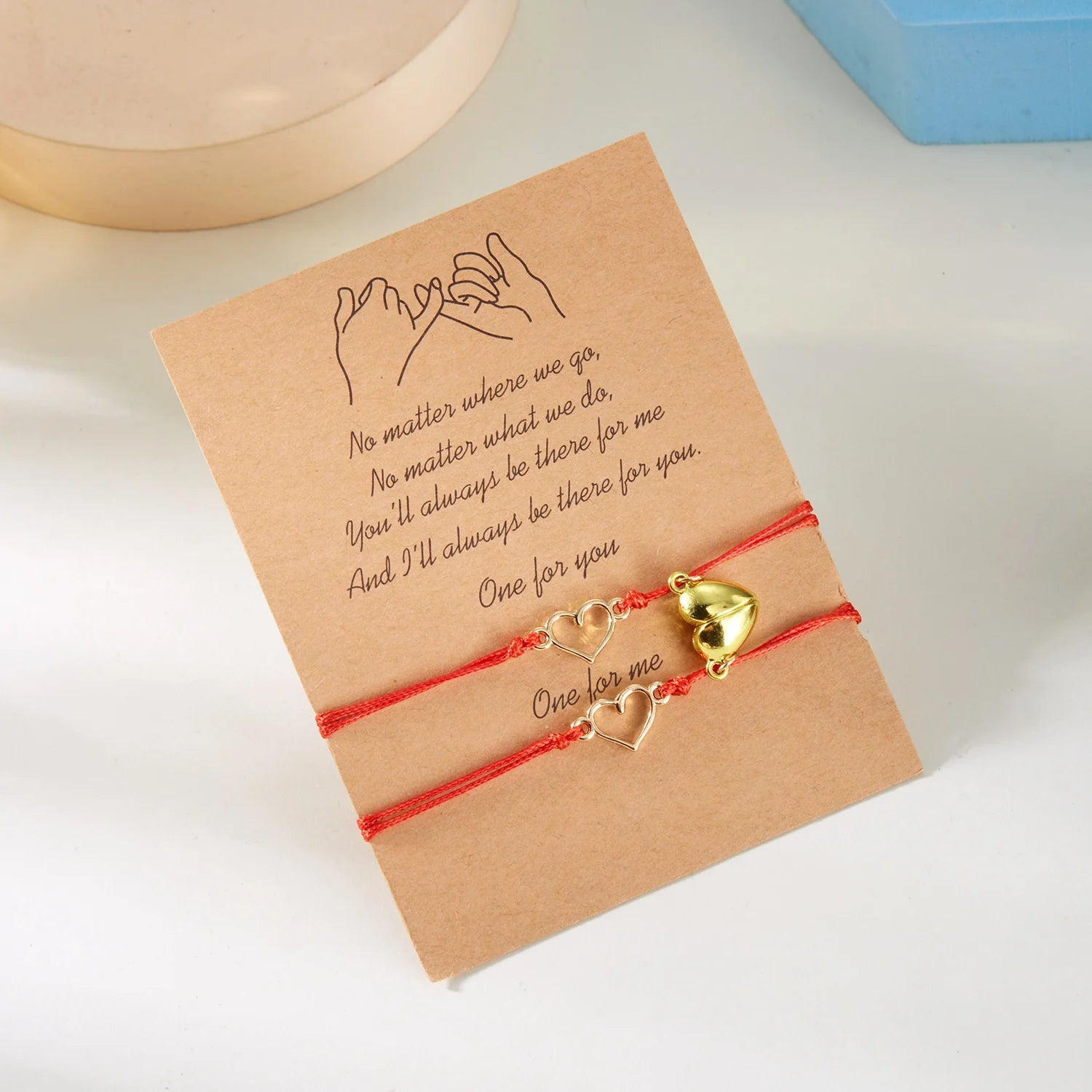 Bracelets pour Couples Gourmette Magnétique Coeur et Electrocardiogramme