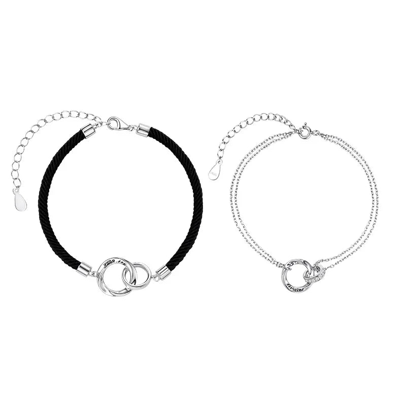 Bracelets pour Couples Romantique Gourmette Anneaux