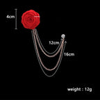 Rose Flower Lapel Pin – Elegant Suit Brooch