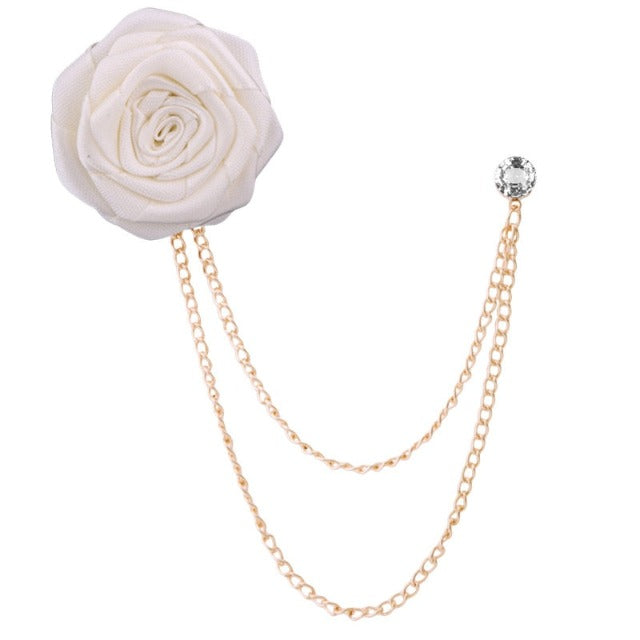 Rose Flower Lapel Pin – Elegant Suit Brooch