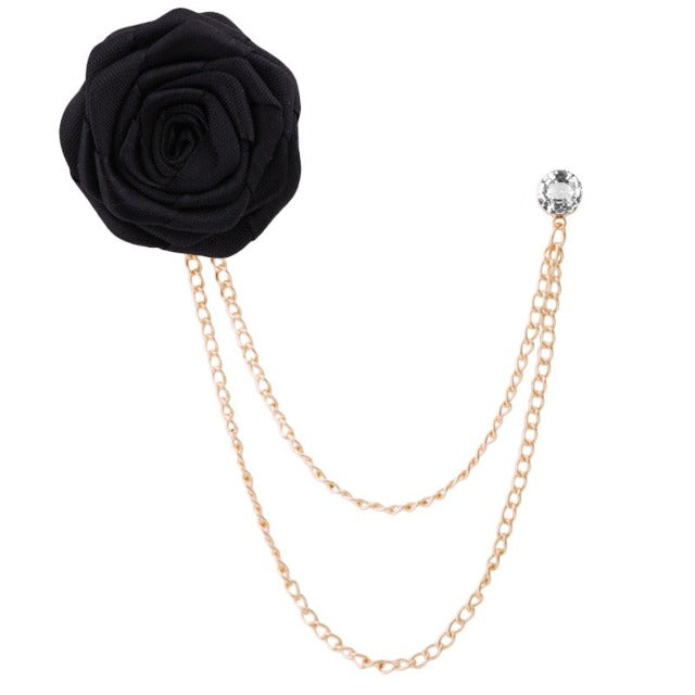 Rose Flower Lapel Pin – Elegant Suit Brooch