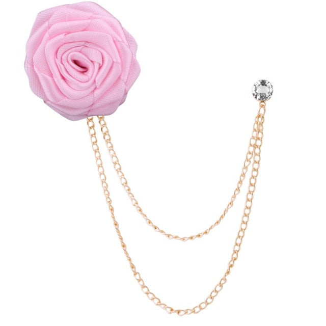Rose Flower Lapel Pin – Elegant Suit Brooch