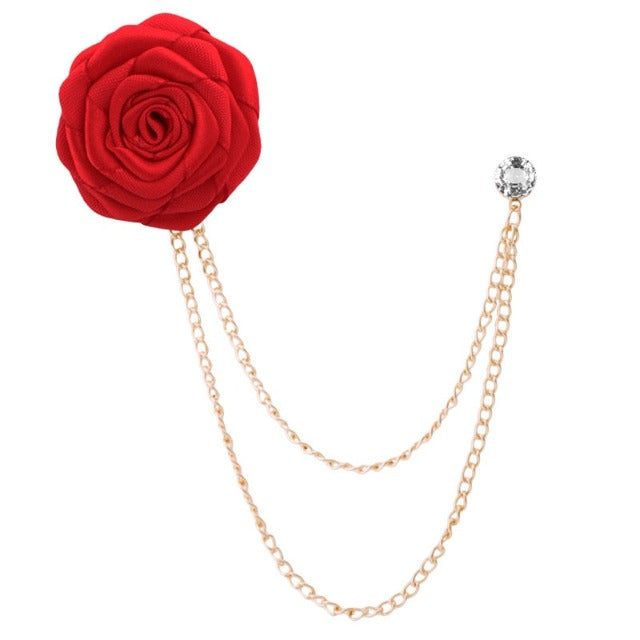 Rose Flower Lapel Pin – Elegant Suit Brooch