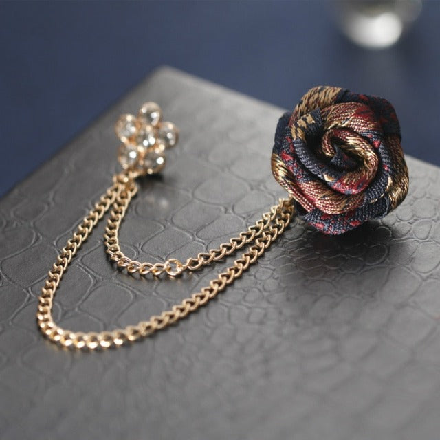 Broche De Costume Rose Multicolore