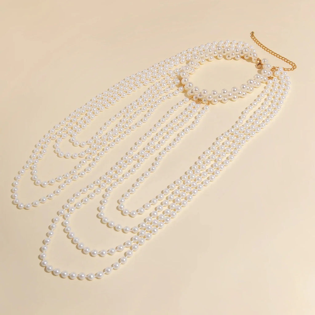 Chaîne d'épaule pour femme avec perles - Bijou pour clavicule & épaule