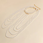 Chaîne d'épaule pour femme avec perles - Bijou pour clavicule & épaule