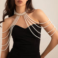 Chaîne d'épaule pour femme avec perles - Bijou pour clavicule & épaule