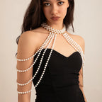 Chaîne d'épaule pour femme avec perles - Bijou pour clavicule & épaule