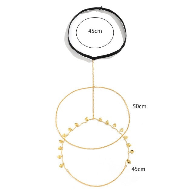 Chaîne de Cuisse avec Perles Or & Argent