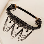 Chaîne de cuisse en dentelle noire - bijou de jambe pour femme