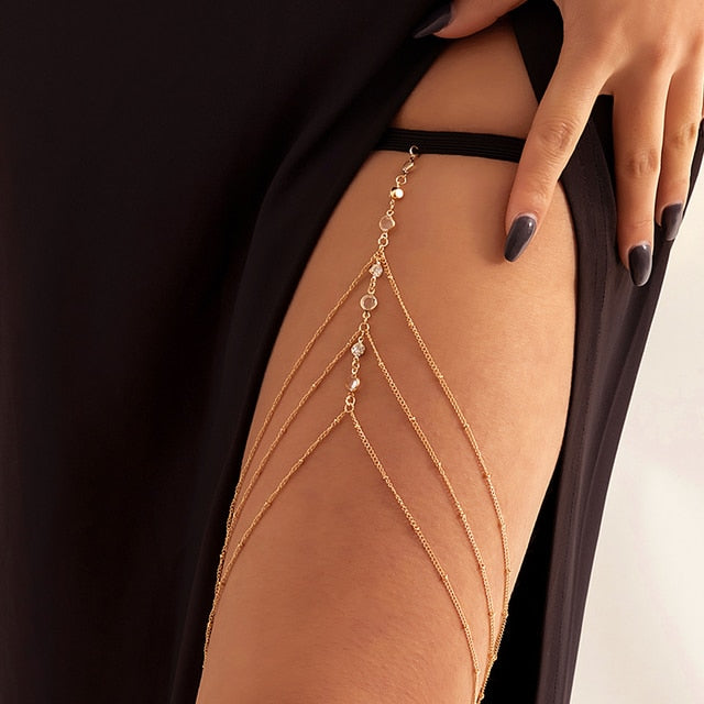 Gold & Silver Thigh Chain for Women gold