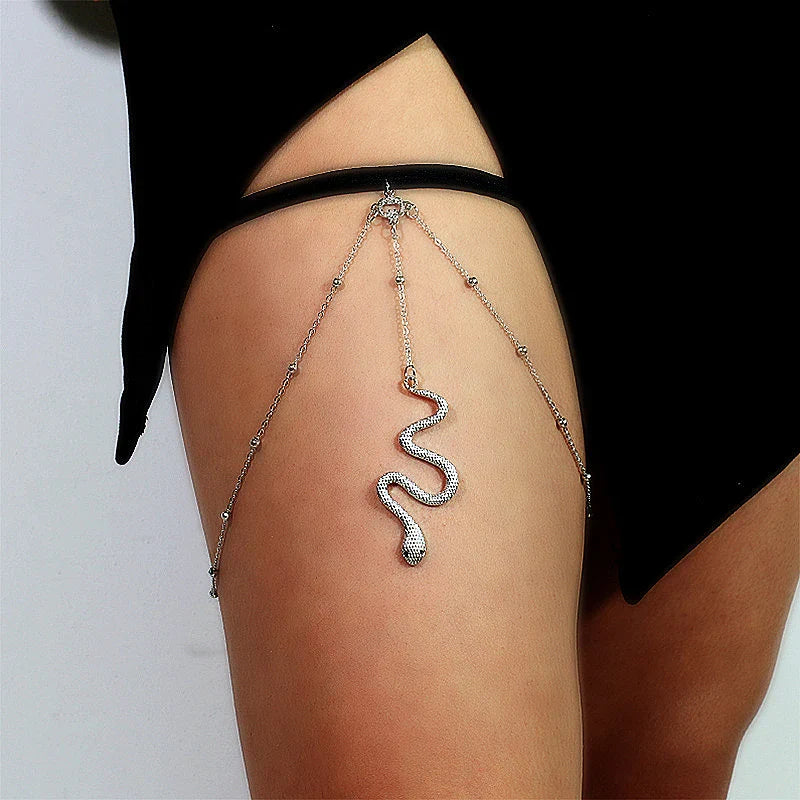 Snake Thigh Chain Leg - Body Thigh Jewelry Women's Silver Thigh