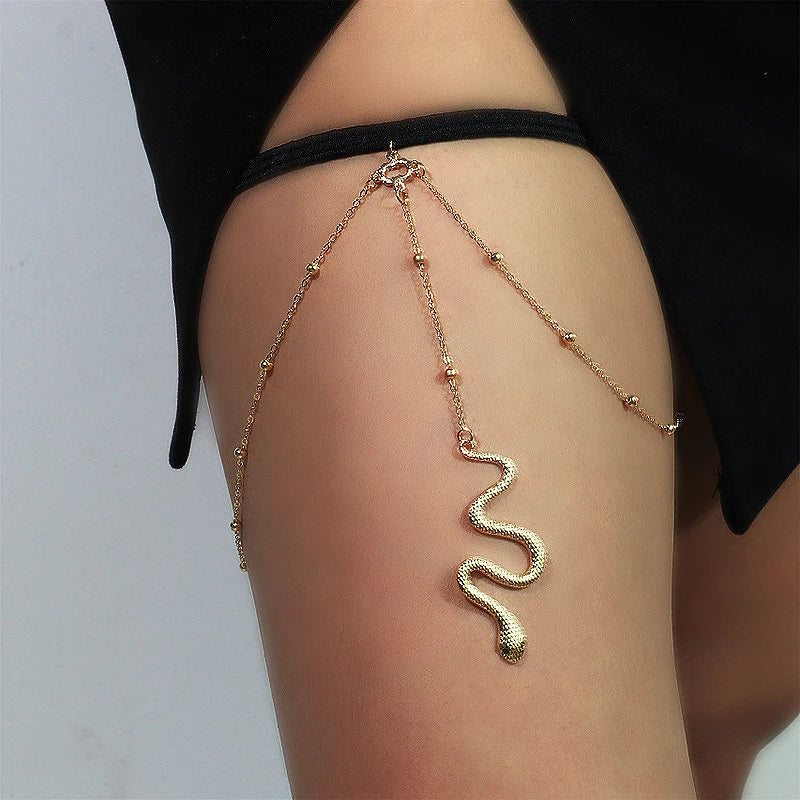 Snake Thigh Chain Leg - Body Thigh Jewelry Women's Gold